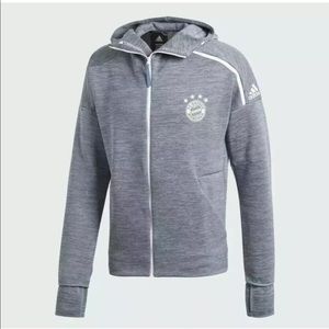 Adidas Men's Bayern Munich Core Zip-Up Hoodie Grey